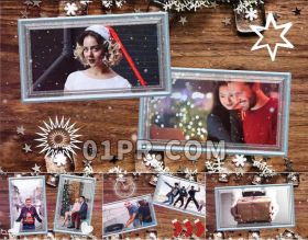 Pr冬天照片相框模板 21张96秒有趣新年圣诞节日问候祝福 Pr模板